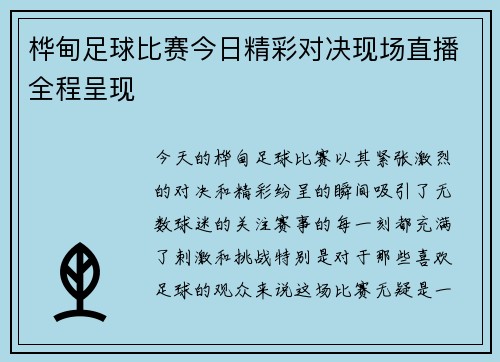 桦甸足球比赛今日精彩对决现场直播全程呈现